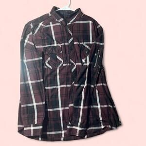 Machine “Push The Limit” Plaid Button-Up — Size XXL